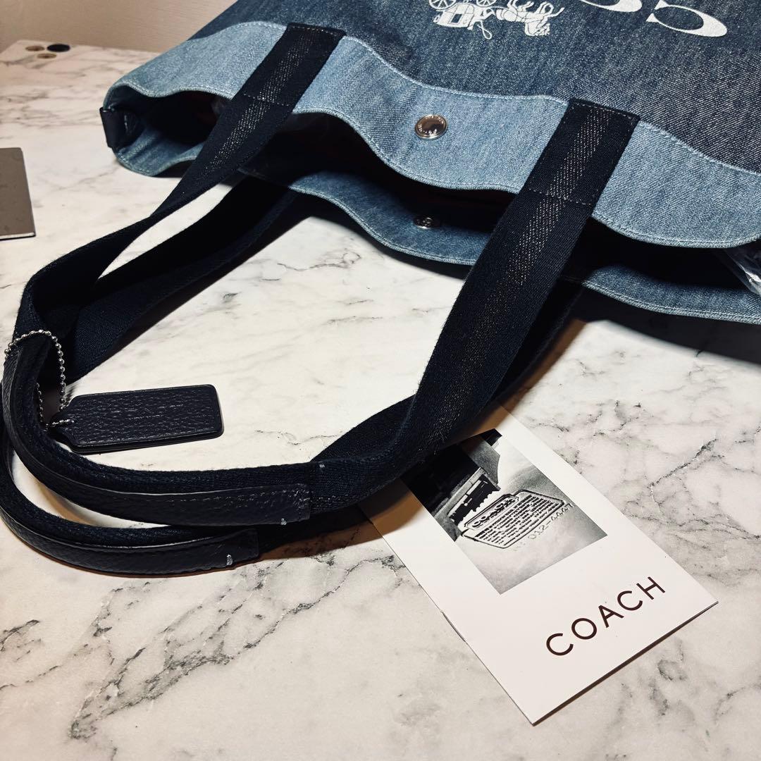 バッグ COACH tote bag denim shoulder bag 91131