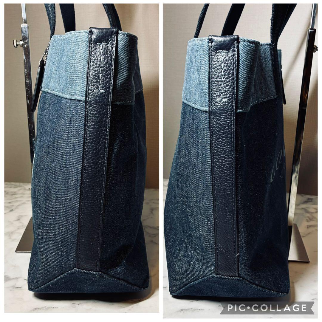 バッグ COACH tote bag denim shoulder bag 91131