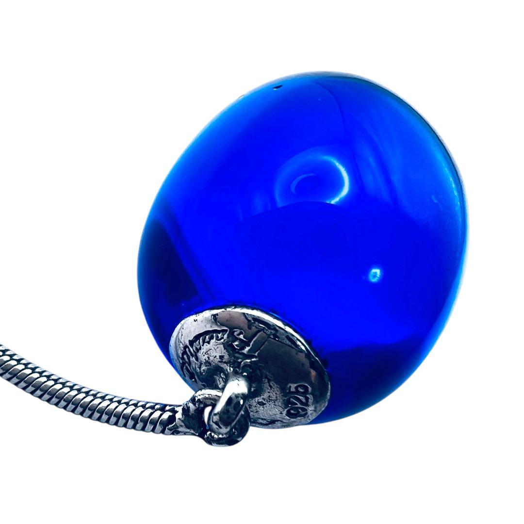 バカラ　タンタシオン　ブルー　クリスタル　シルバーネックレス　ペンダント