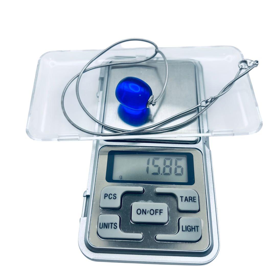 バカラ　タンタシオン　ブルー　クリスタル　シルバーネックレス　ペンダント