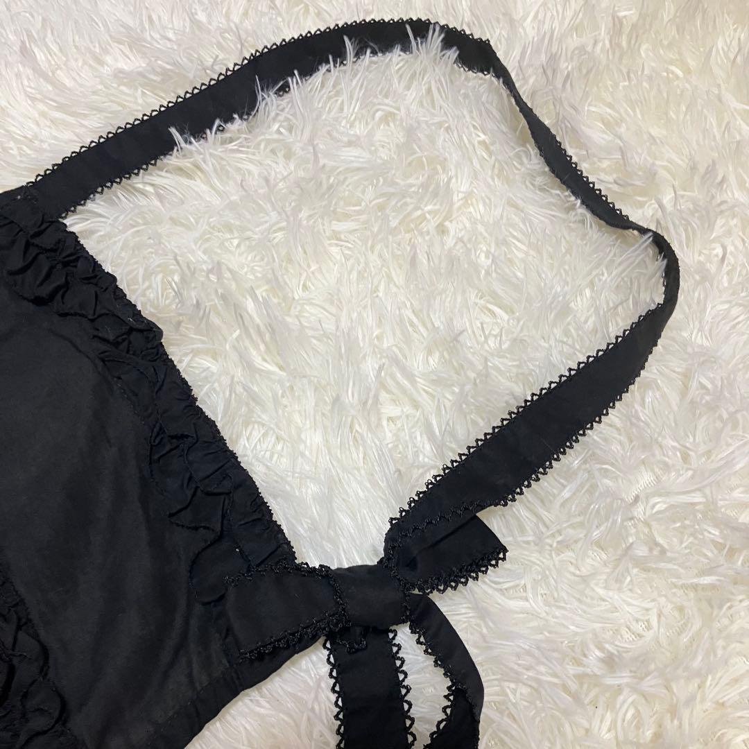 美品 ピンクハウス コットンローンエプロン風パンツ ピコフリル リボン