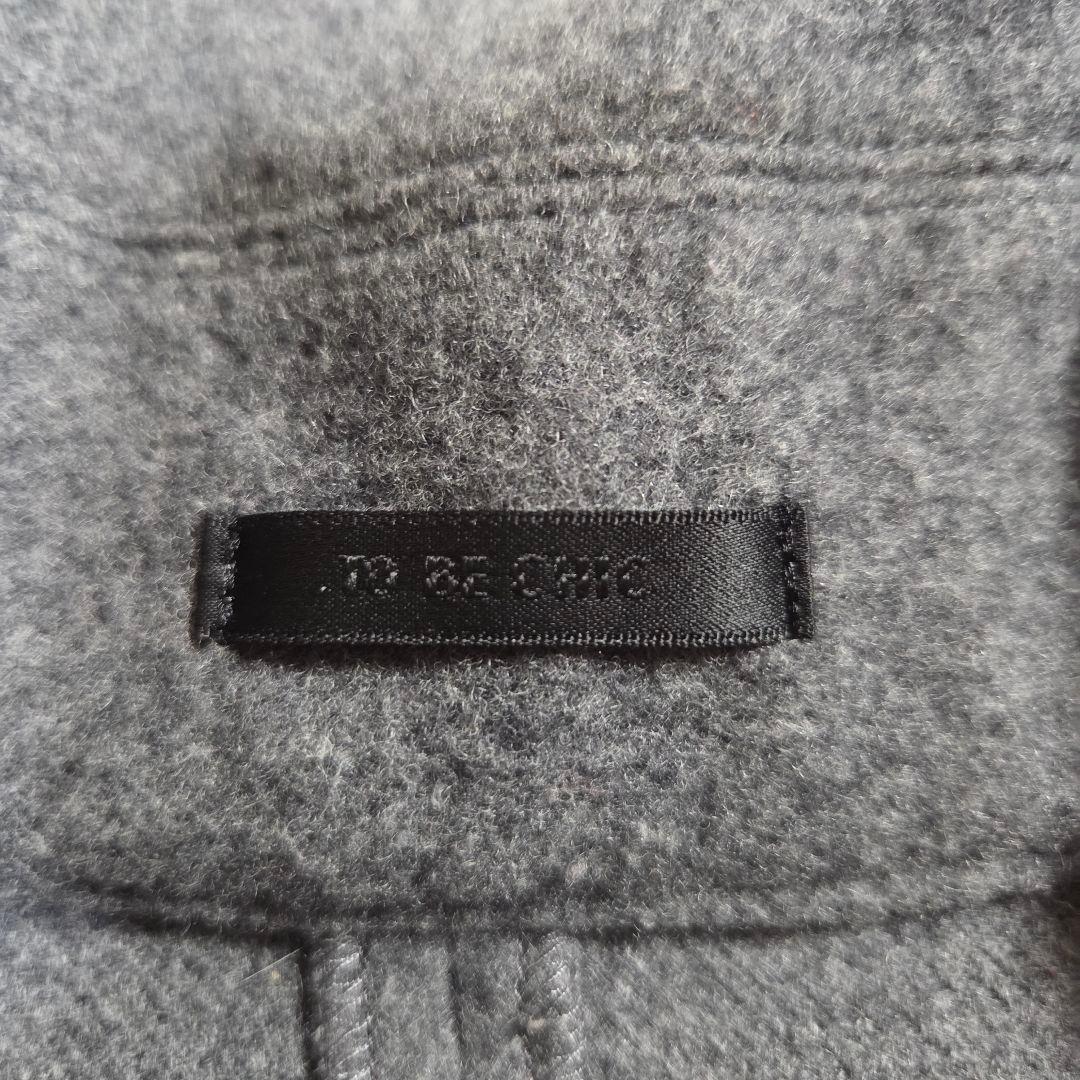 [美品]TO BE CHIC ウールポンチョコート ラビットファーポンポン