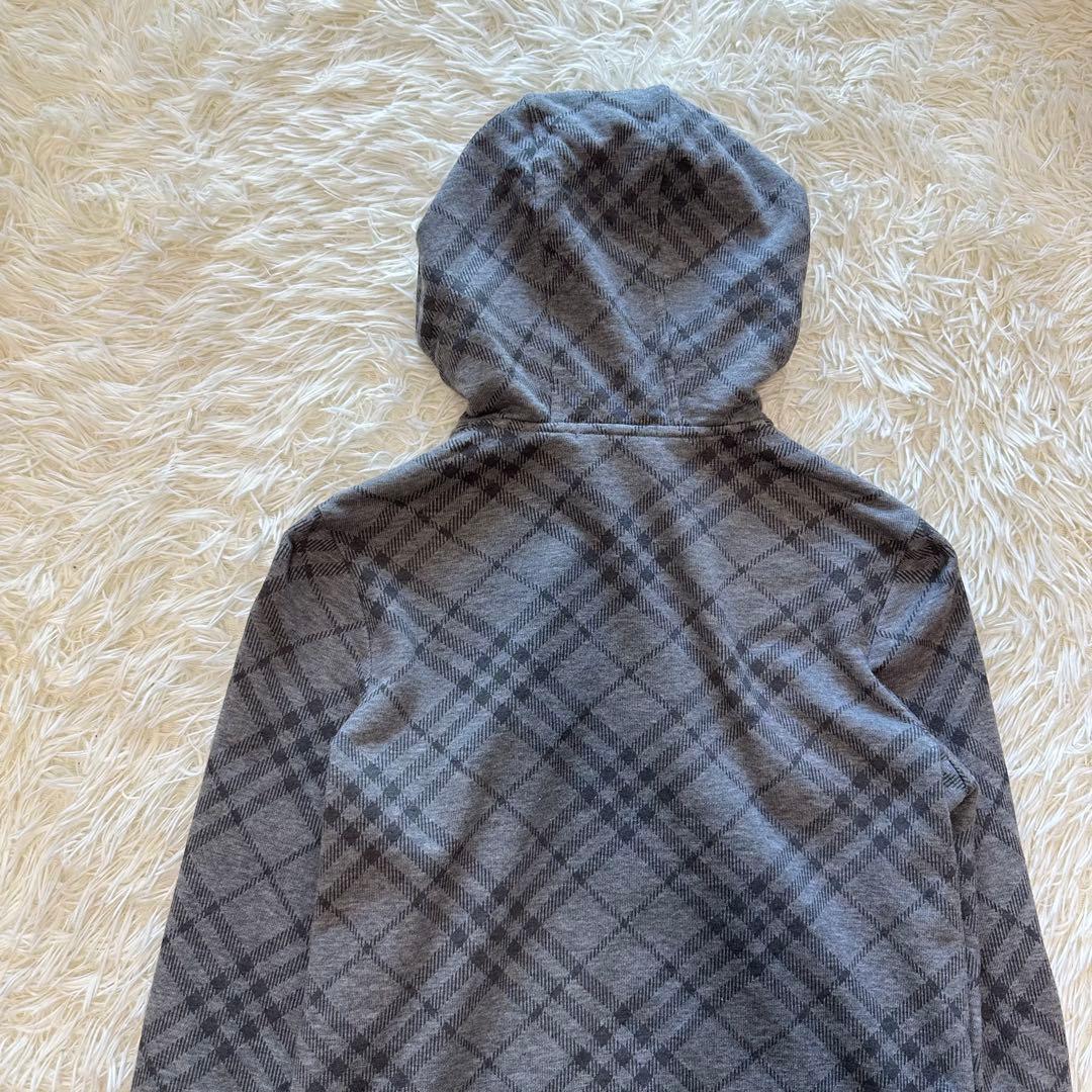 Burberry パーカー グレー チェック ロゴ