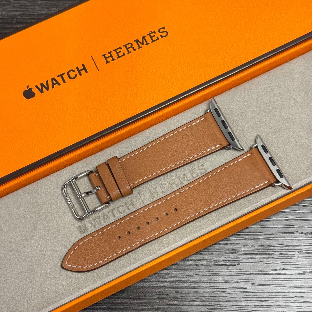 2560 ほぼ未使用　Apple Watch エルメス　ゴールド　レザーバンド