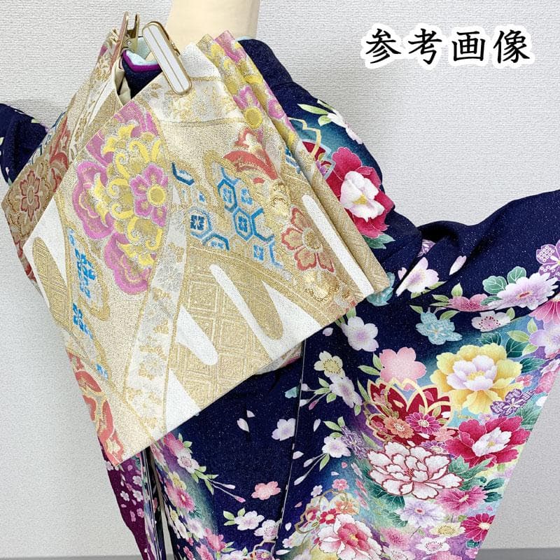 512z12☆京都きもの友禅 振袖 銀通し 古典柄 ラメ刺繍☆美品 成人式結婚式