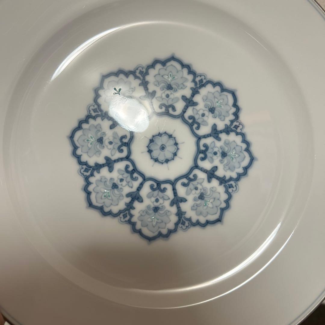 大倉陶園　呉須正倉院　ディナープレート　25.5cm プラチナ彩　ミートプレート