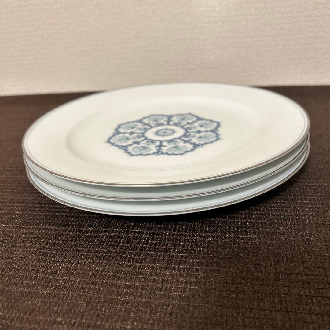 大倉陶園　呉須正倉院　ディナープレート　25.5cm プラチナ彩　ミートプレート