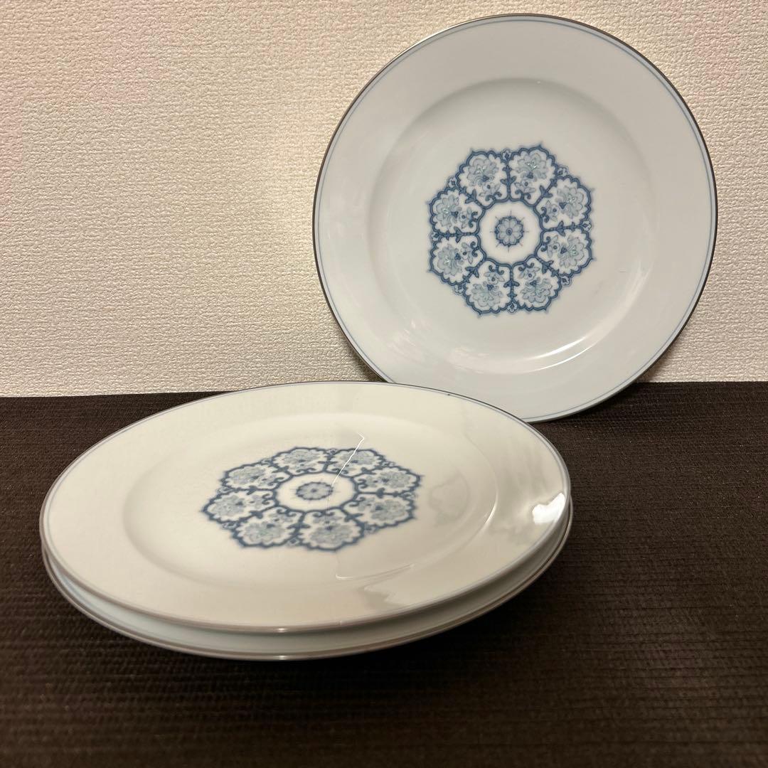 大倉陶園　呉須正倉院　ディナープレート　25.5cm プラチナ彩　ミートプレート