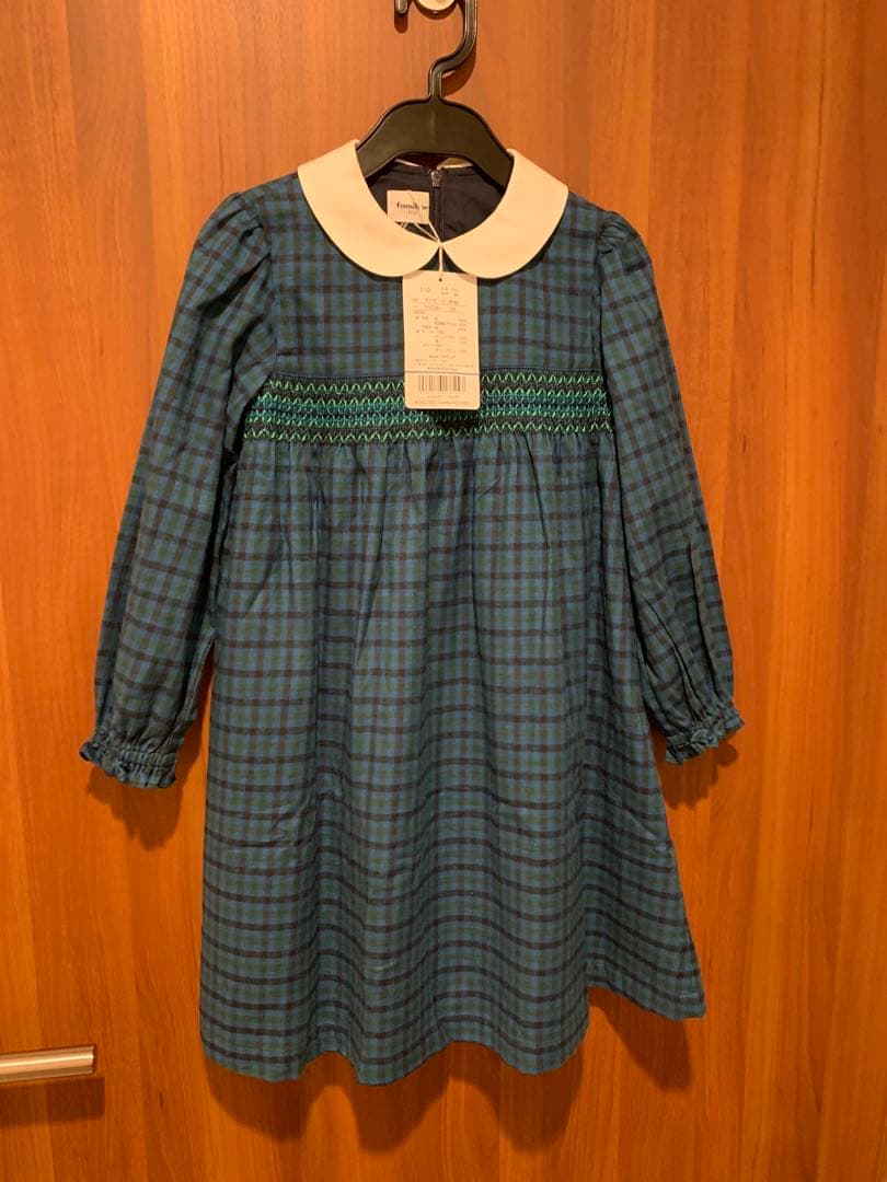 新品タグ付　ファミリア ワンピース　青系　110