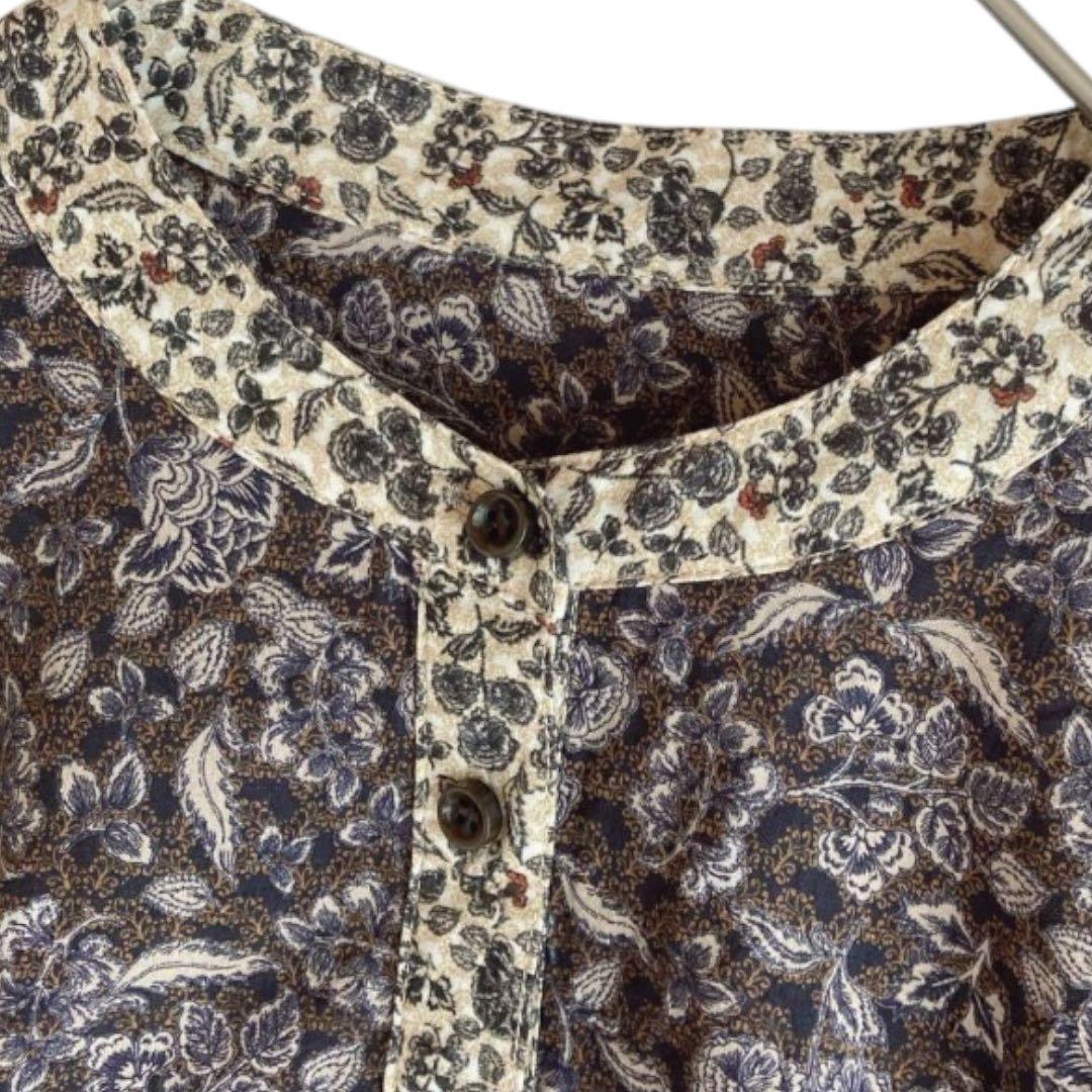 【美品】北欧暮らしの道具店 大人のための柄ワンピース ロング Aライン