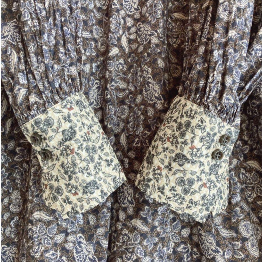 【美品】北欧暮らしの道具店 大人のための柄ワンピース ロング Aライン