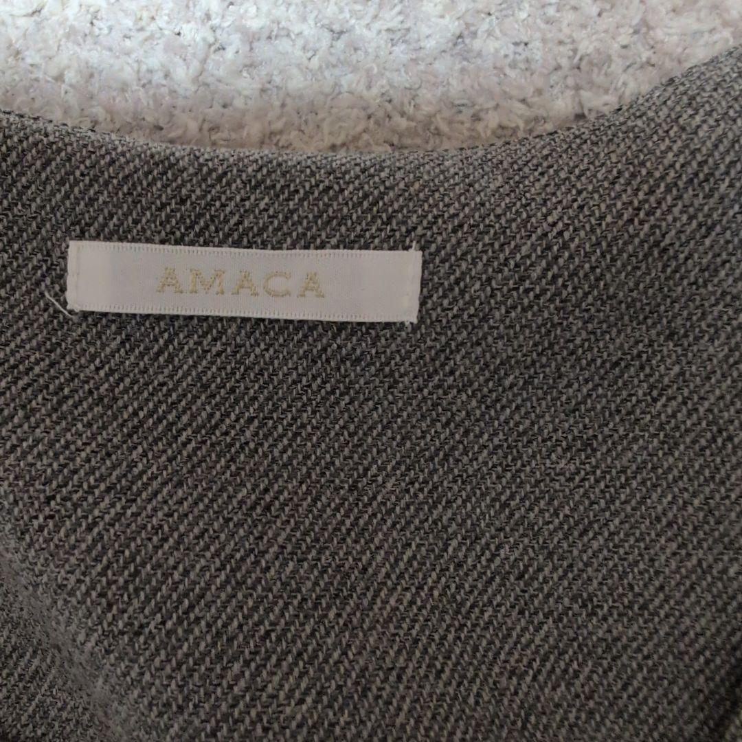AMACA 　アマカ　ジャンパースカート　ジレ　グレー
