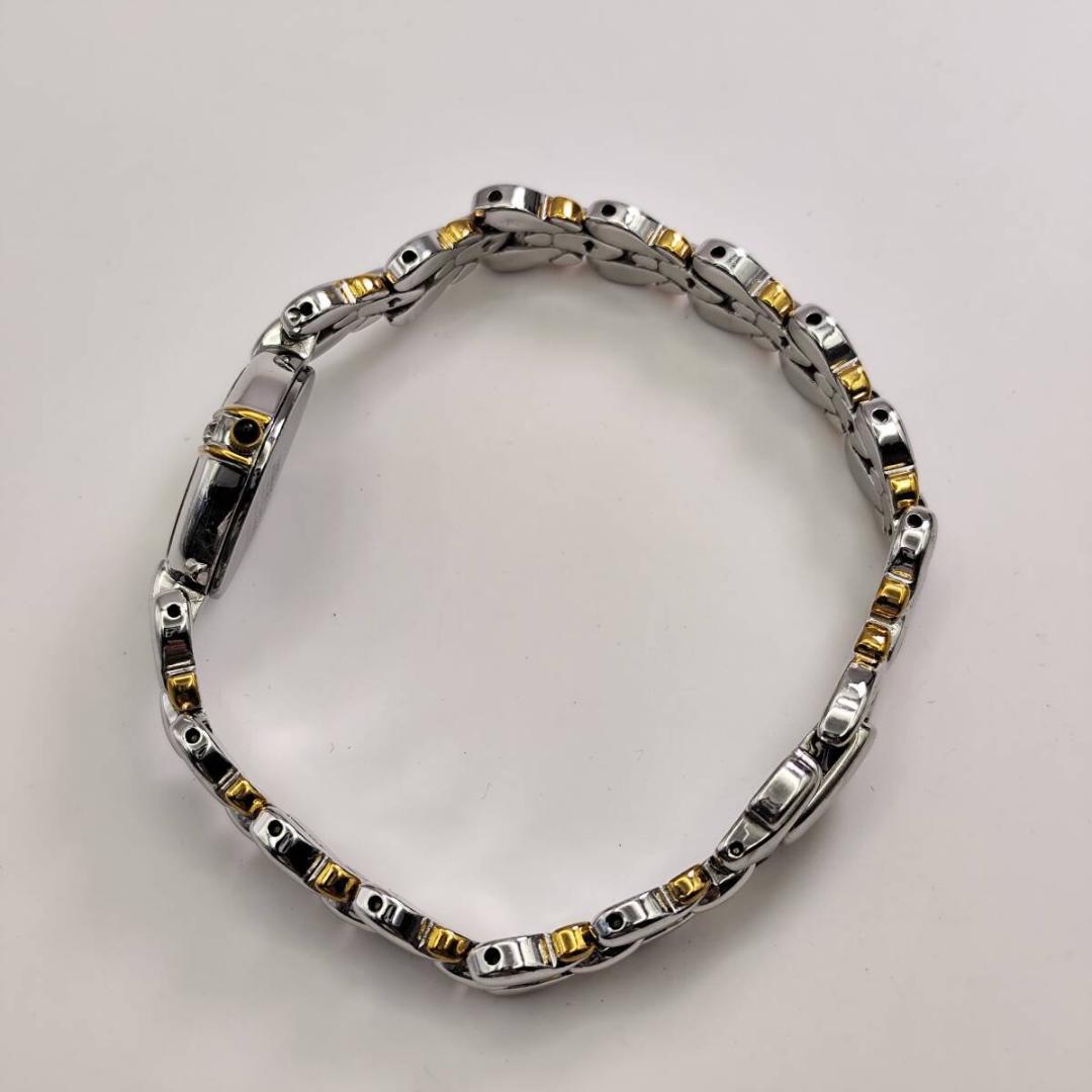 稼働希少美品 セイコー エクセリーヌ 2Pダイヤ シェル文字盤 ゴールドシルバー