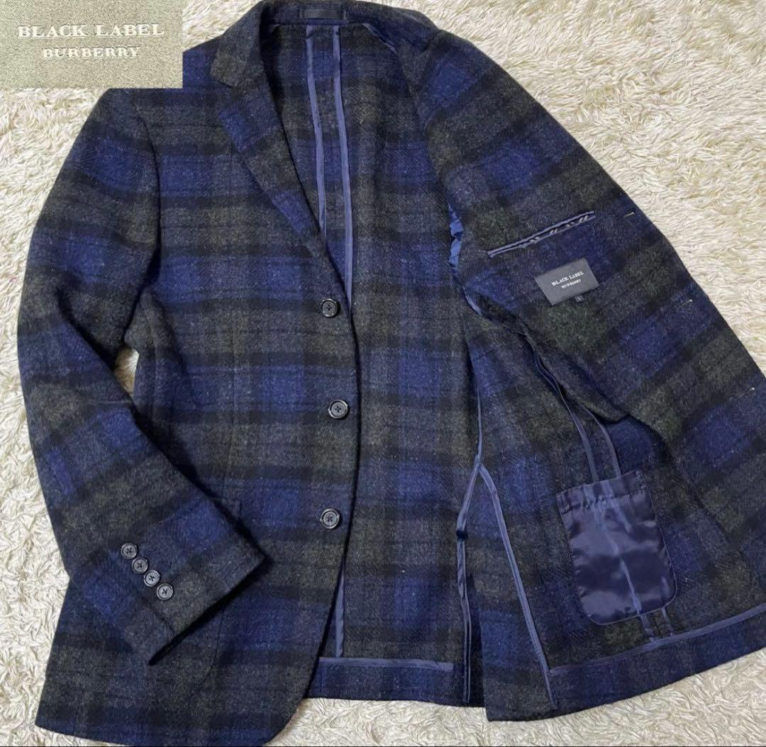 自宅保管品✨バーバリーブラックレーベル　チェック柄　ウールテーラードジャケット
