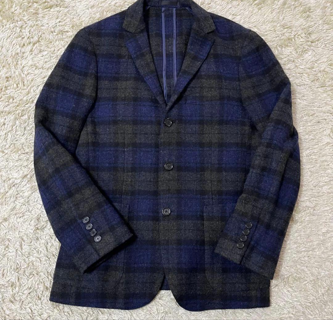 自宅保管品✨バーバリーブラックレーベル　チェック柄　ウールテーラードジャケット