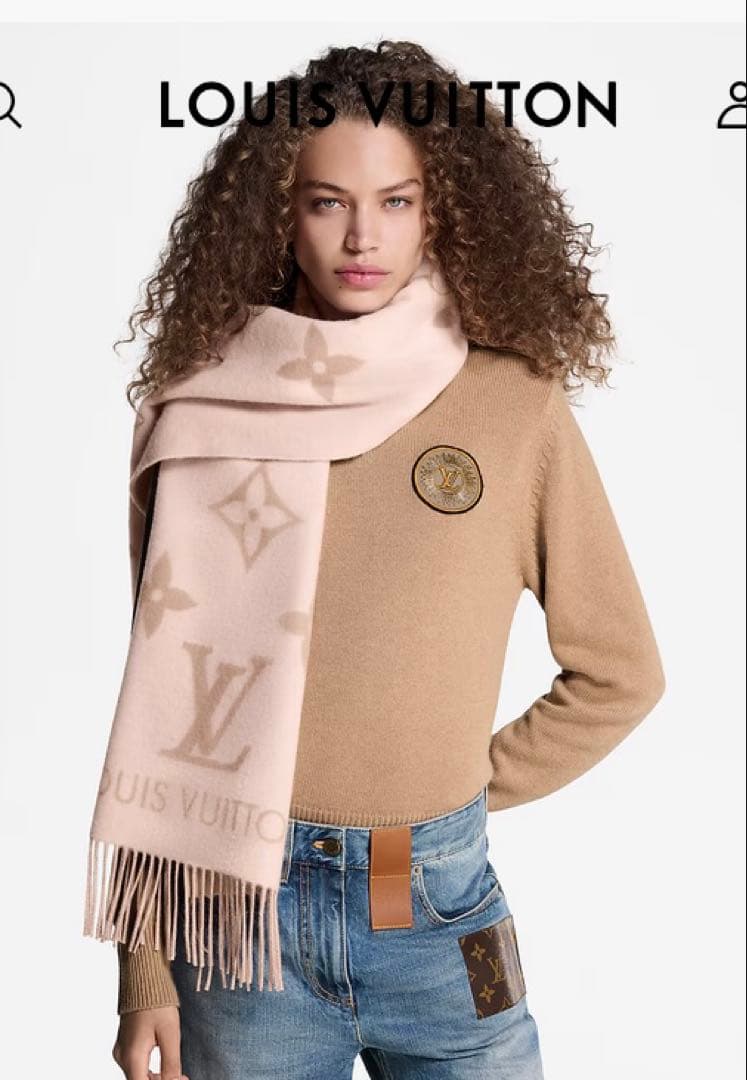 LOUIS VUITTON ピンク マフラー M78908