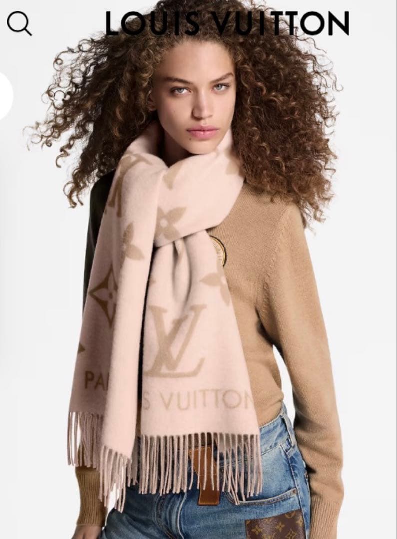 LOUIS VUITTON ピンク マフラー M78908