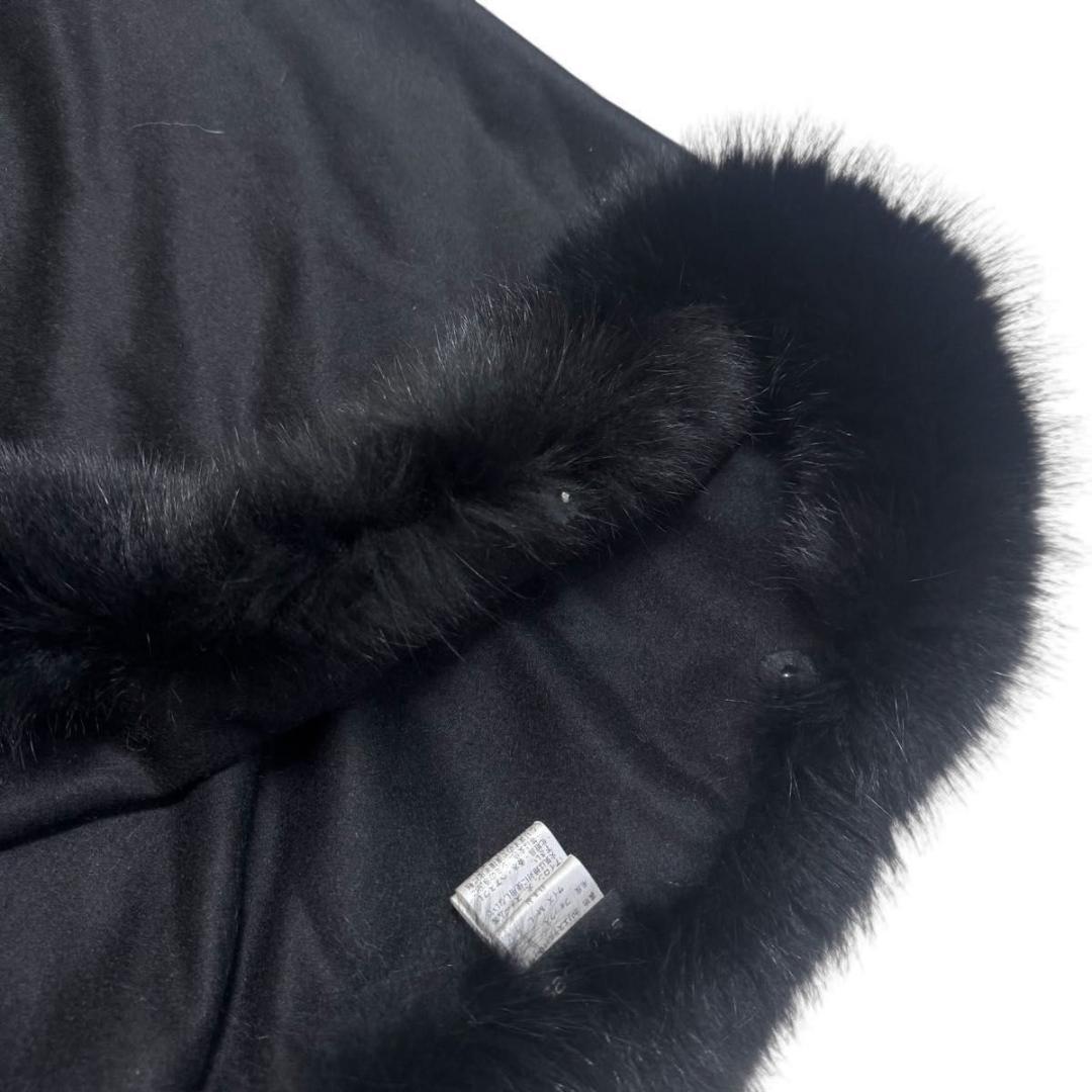 ほぼ新品✨SAGA　FURS　カシミヤ　100　ケープ　ポンチョ　フォックス　黒