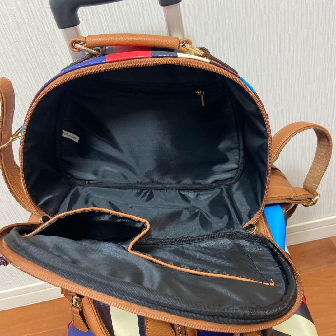 ThreeFourTime 4輪マルチストライプ柄親子キャリーBAG 新品未使用