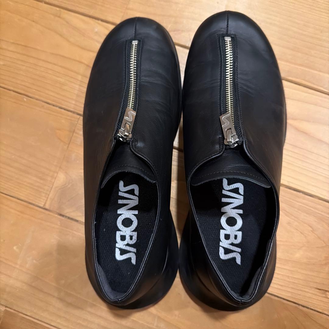 SINOBIS シノビス レザースニーカー フロントジップ　26cm