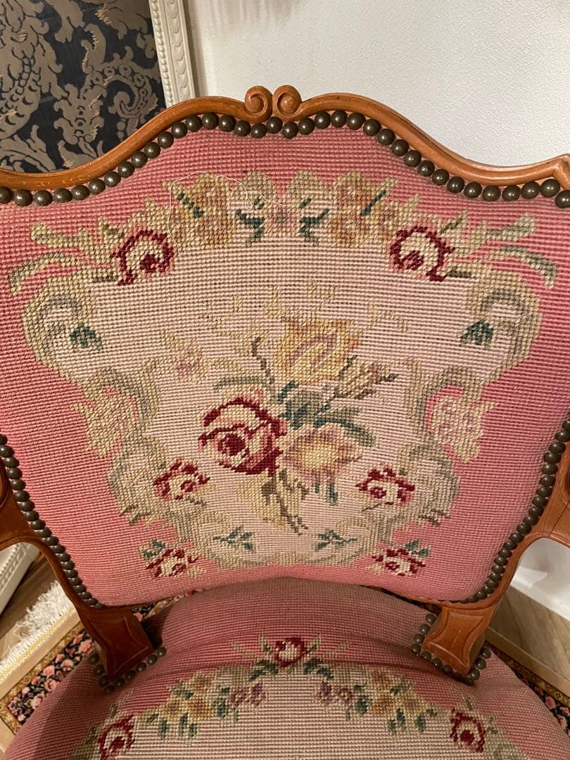 フランスアンティーク　プチポワンチェア