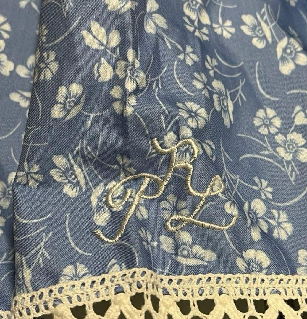 美品！！　ポロラルフローレン　楽折　遮光　晴雨兼用傘　水色花柄フリル日傘