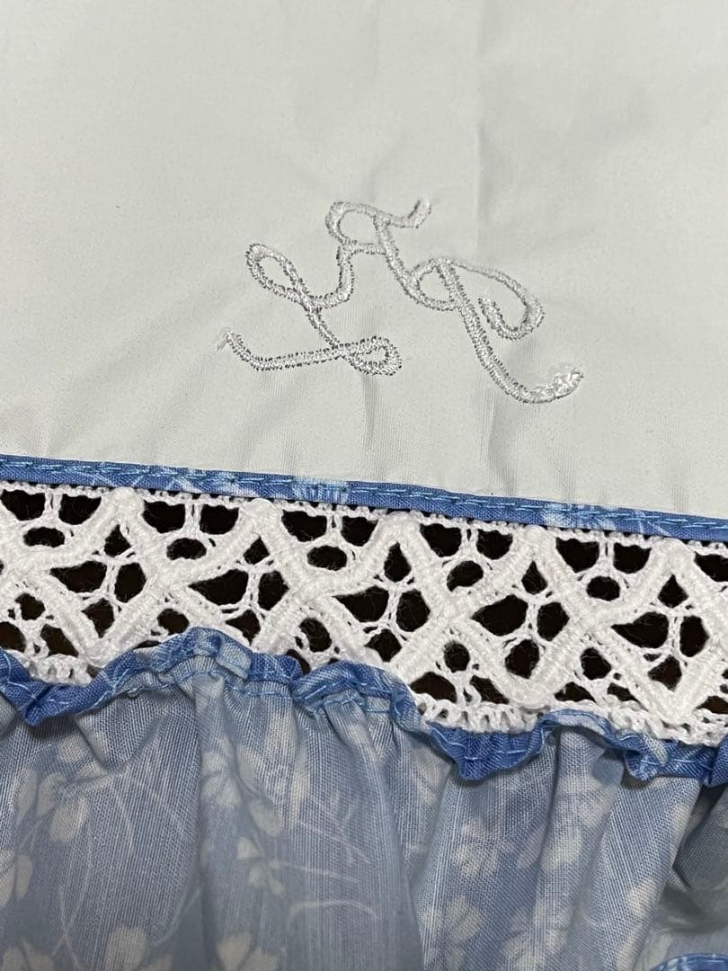 美品！！　ポロラルフローレン　楽折　遮光　晴雨兼用傘　水色花柄フリル日傘