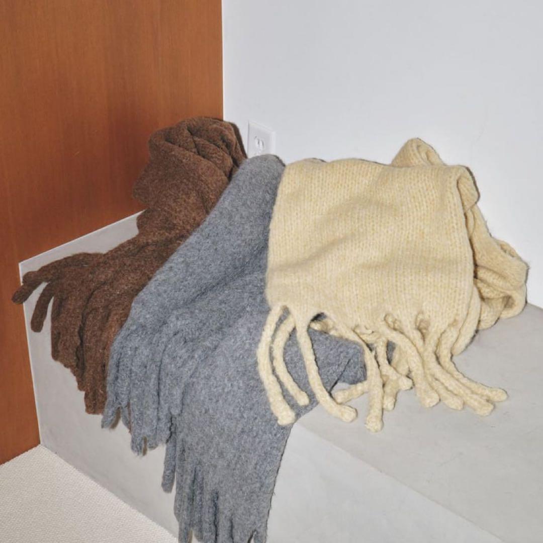 【todayful】Brashed Volume Stole クリーム