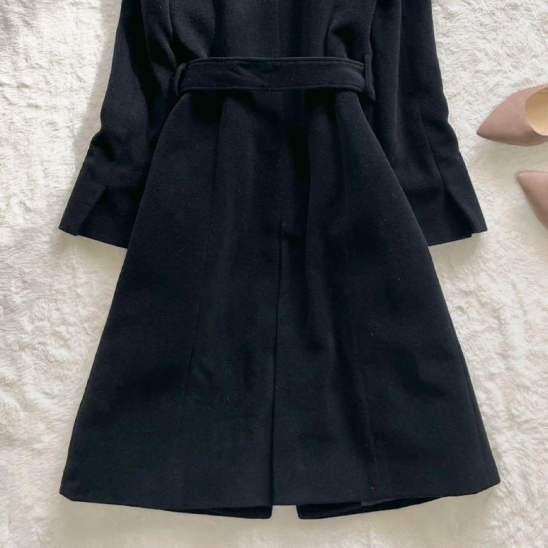 組曲 クミキョク フォックスファー アンゴラ ロングコート Aライン 比翼ボタン