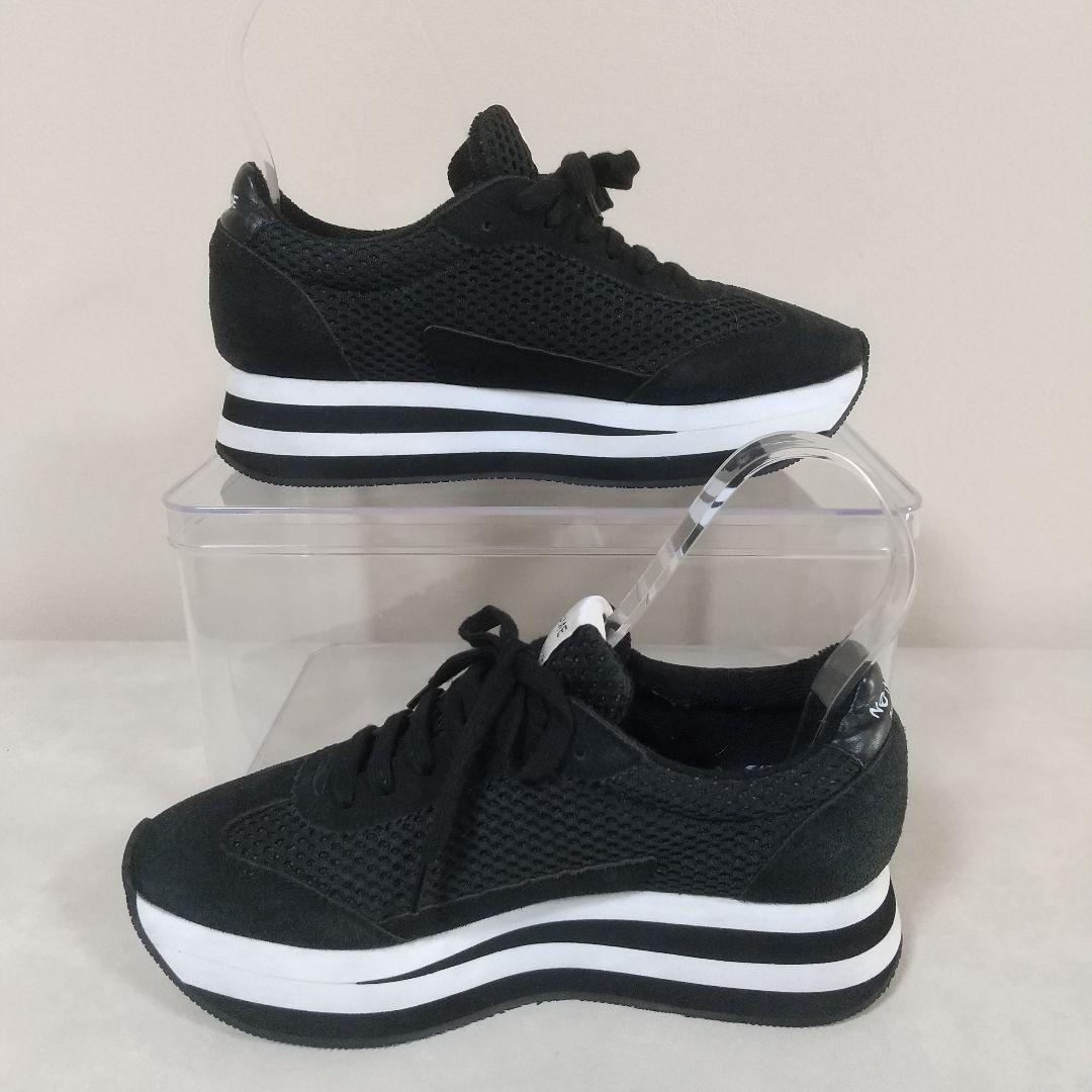 美品❣　NO NAME　フレックスМジョーカー　厚底 　スニーカー　白　黒　38