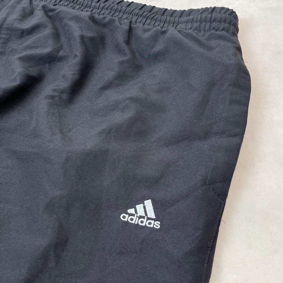 00s adidas バギートラックパンツ 刺繍ロゴ ブラック 4XO