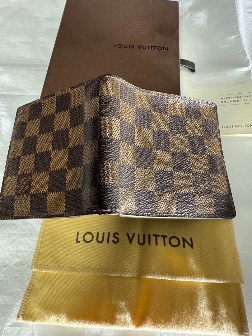 Louis Vuitton ルイヴィトン 二つ折り財布 ダミエ 箱・保存袋付き