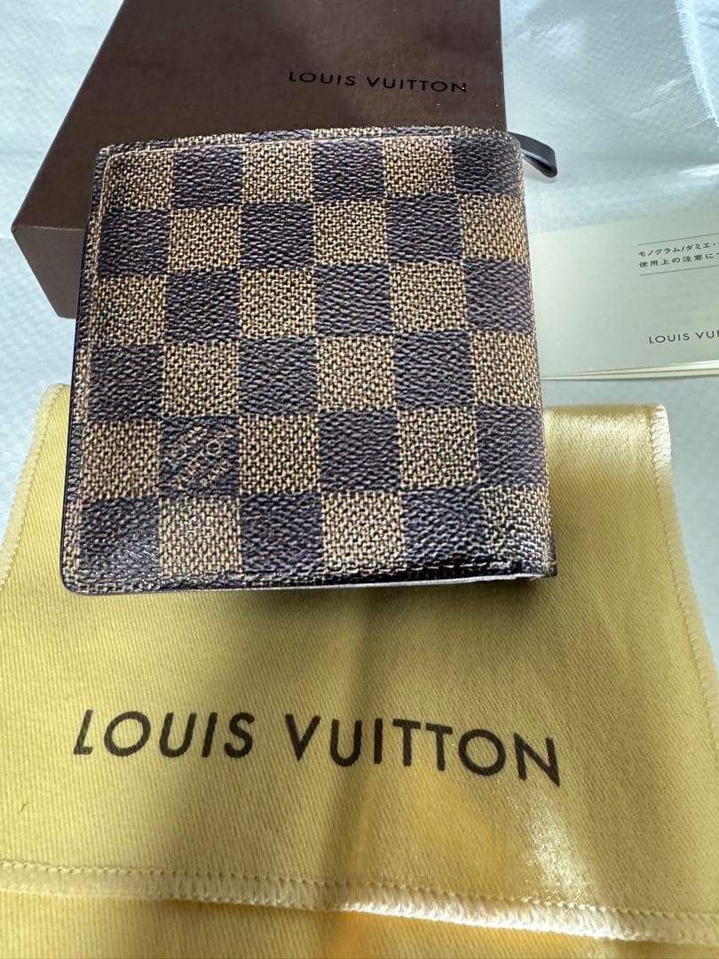 Louis Vuitton ルイヴィトン 二つ折り財布 ダミエ 箱・保存袋付き