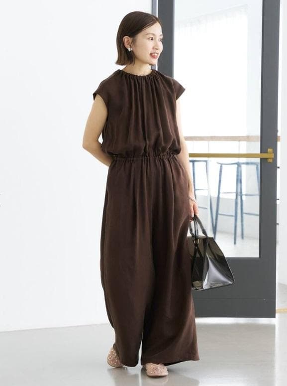 IENA キュプラギャザーネックオールインワン 38 新品タグ付き