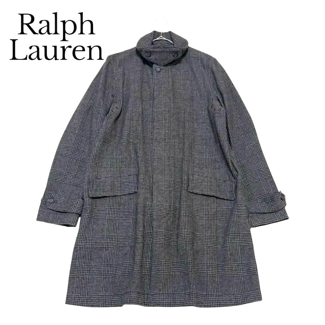 RALPH LAUREN ステンカラーコート グレンチェック XLサイズ