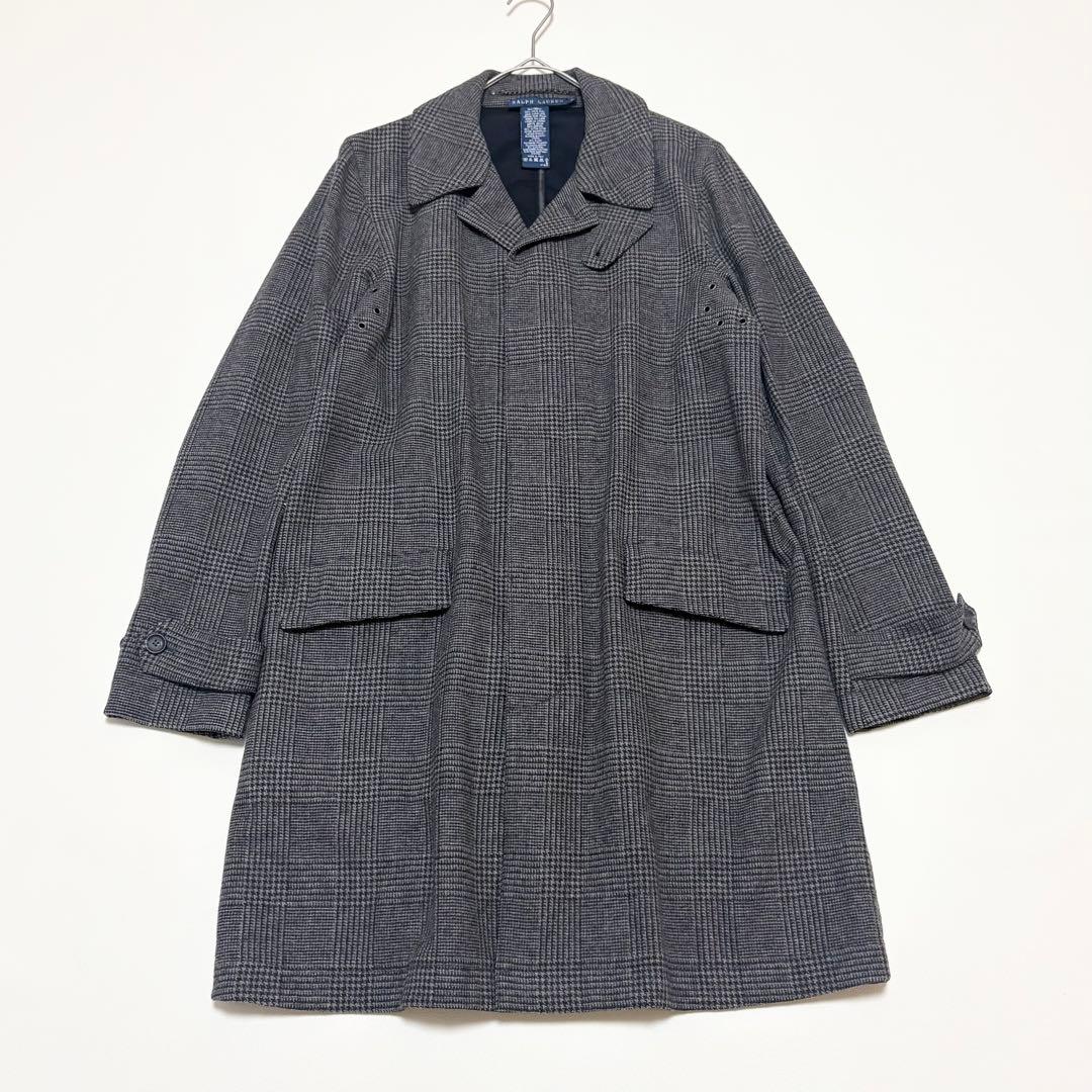 RALPH LAUREN ステンカラーコート グレンチェック XLサイズ