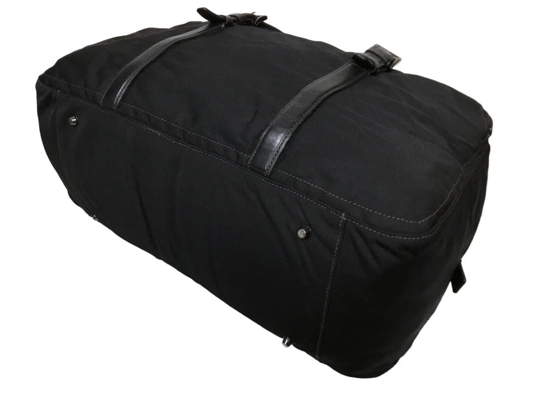 agnes b. アニエスベー ボストンバッグ 旅行鞄 ナイロン×レザー 黒