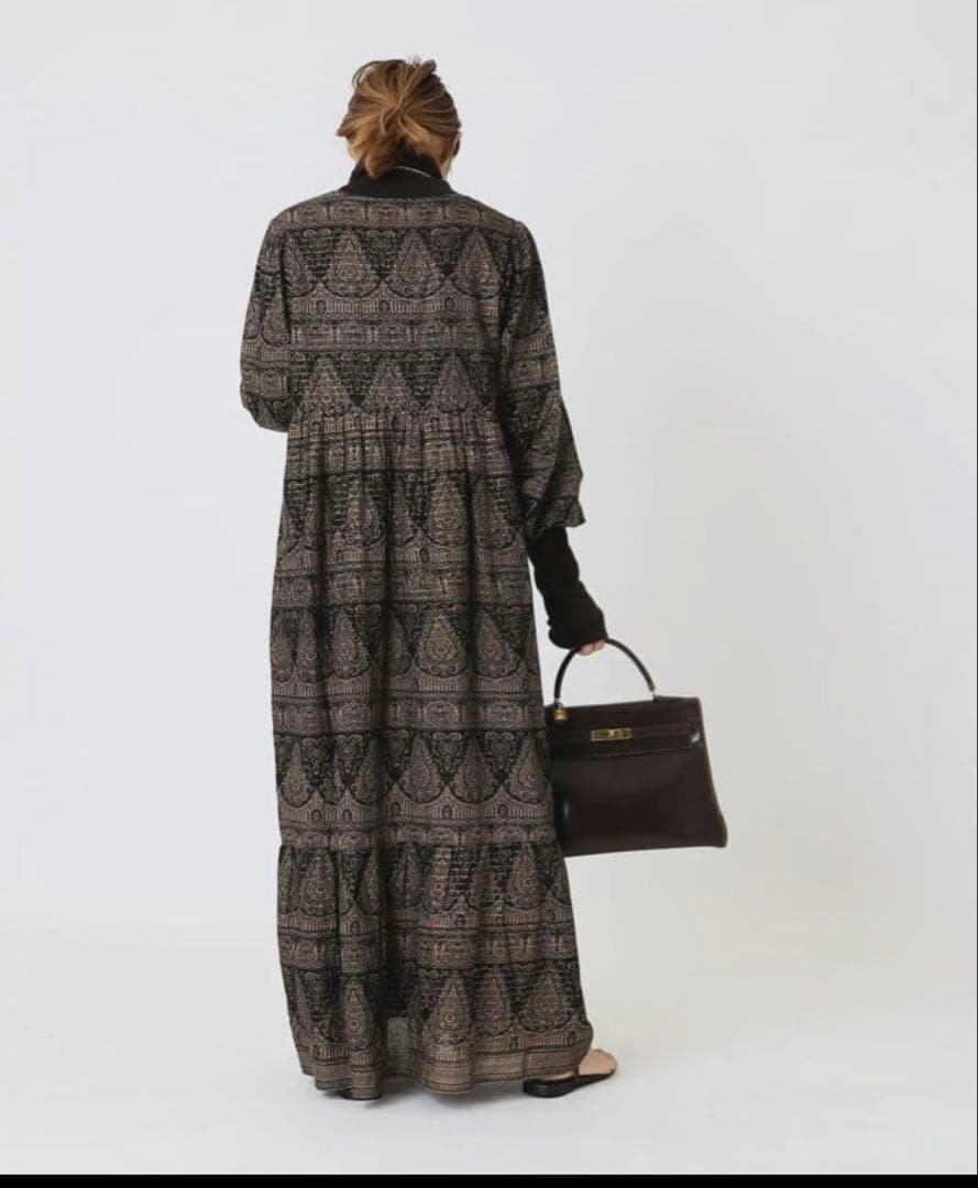 Deuxieme Classe SARA MALLIKAプリントドレスブラウン