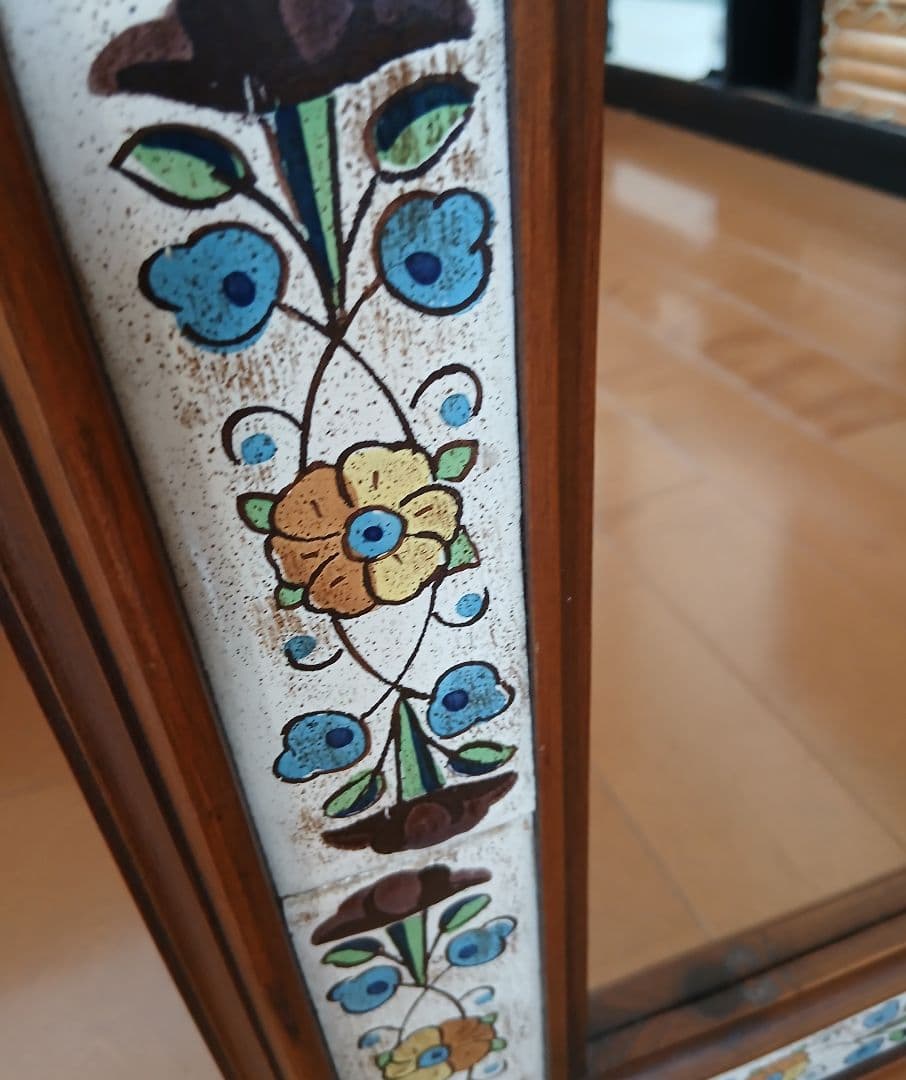 ヴィンテージ　ウォールミラー スペイン製 タイル 無垢 大