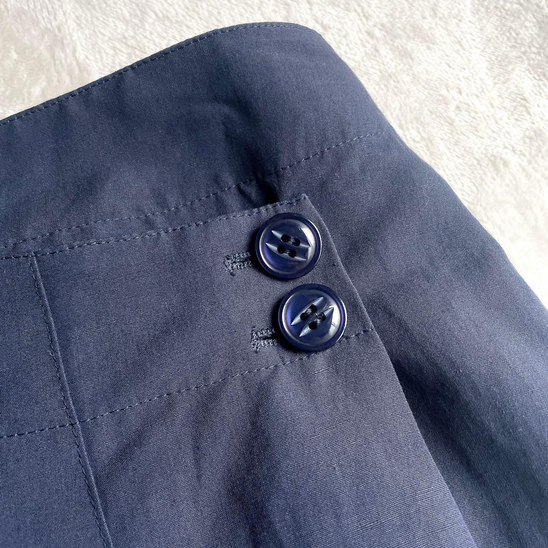 ARMANI COLLEZIONI リネン混 ネイビー スカート スーツ 48