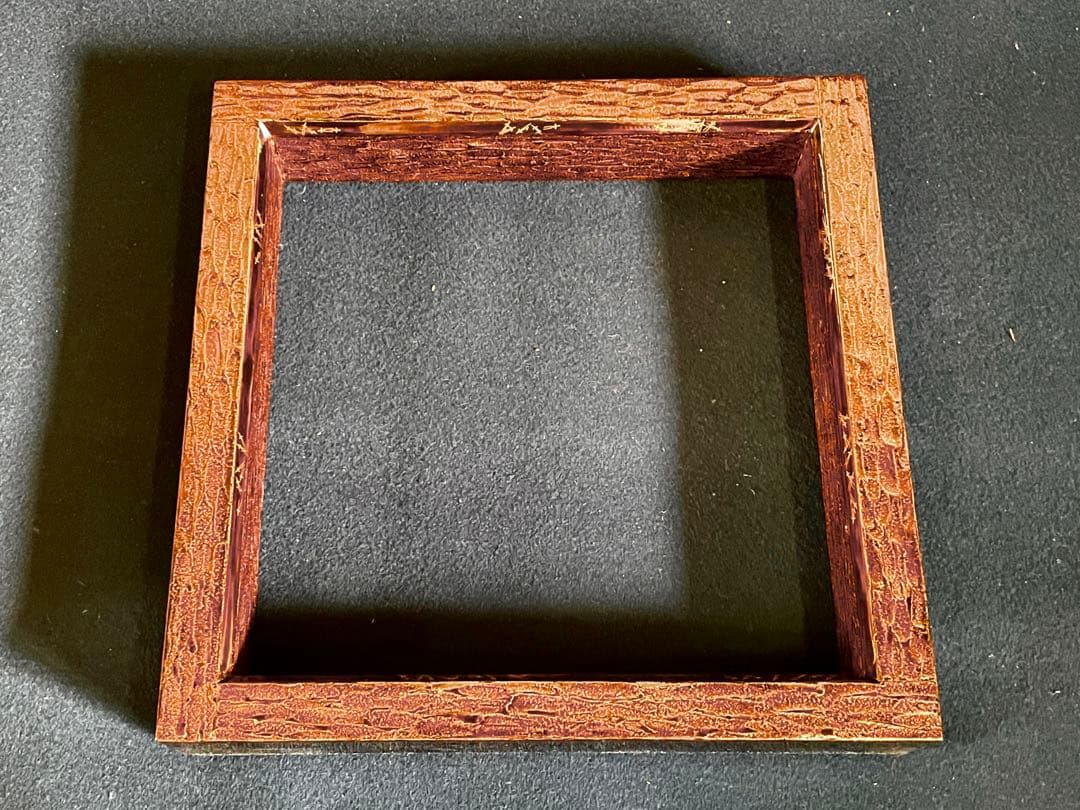 【美品】「祖」 松肌塗 松葉散らし 炉縁 在銘 共箱 茶道具 （121D①）