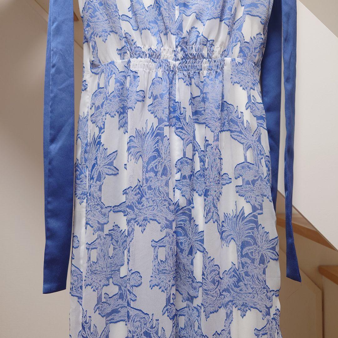 0 S fray i.d フレイアイディー リボン ドレス ワンピース ブルー