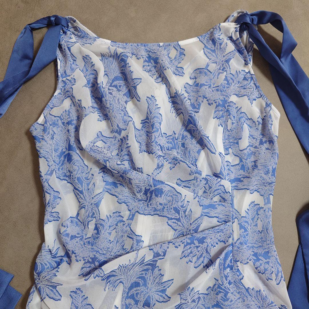 0 S fray i.d フレイアイディー リボン ドレス ワンピース ブルー