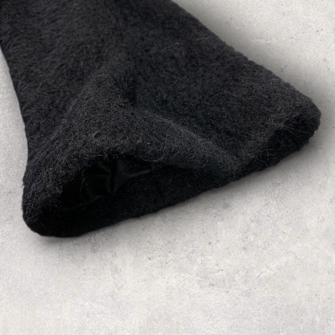 美品✨ イエーガー ウールコート アルパカ混 女優襟 ブラック ロング丈 12