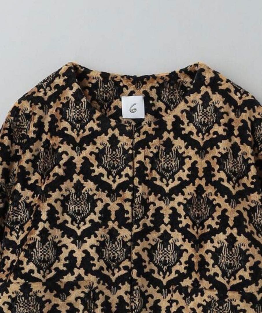 週末SALE！<6（ROKU）＞カットパイルジャカード ジャケット 38 M