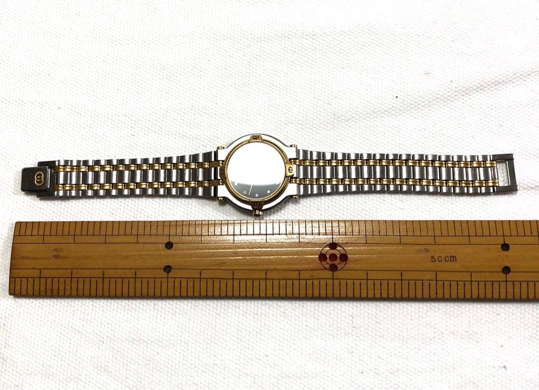 y*a様 GUCCI グッチ　11pダイヤ　黒文字盤　コンビ　レディース腕時計