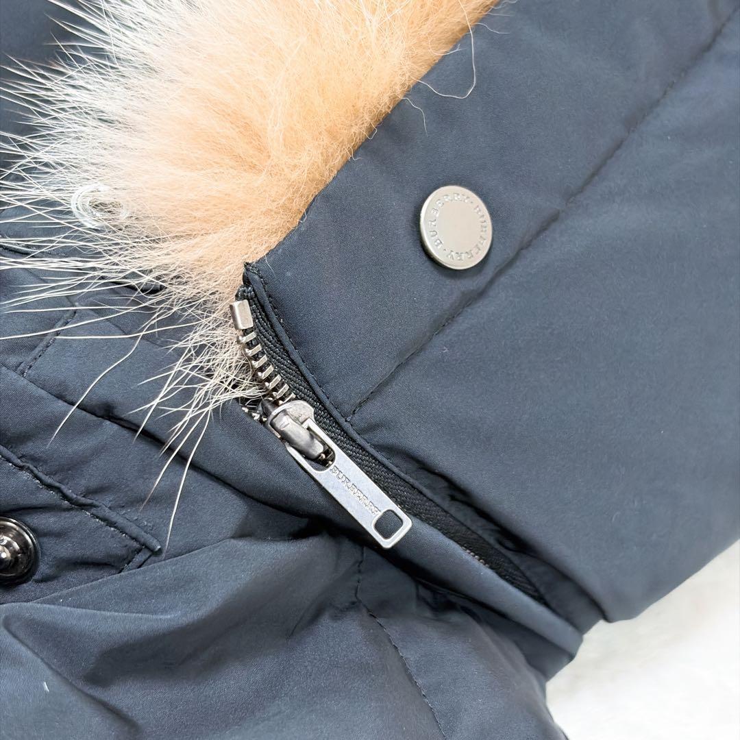 バーバリーロンドン ダウンベスト ノバチェック 3wayフォックスファー 40