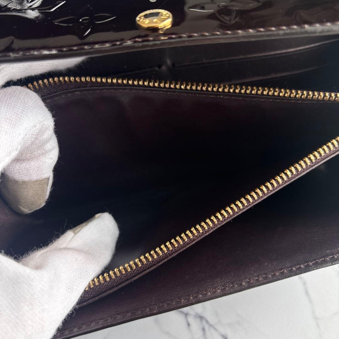 【極美品】ルイヴィトン☆モノグラム／ヴェルニ☆ポルトフォイユ・サラ☆アマラント⑨