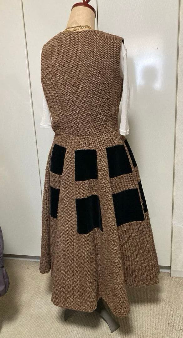 ヴィンテージ　JUNYA WATANABE ツイード風フレアスカートワンピース