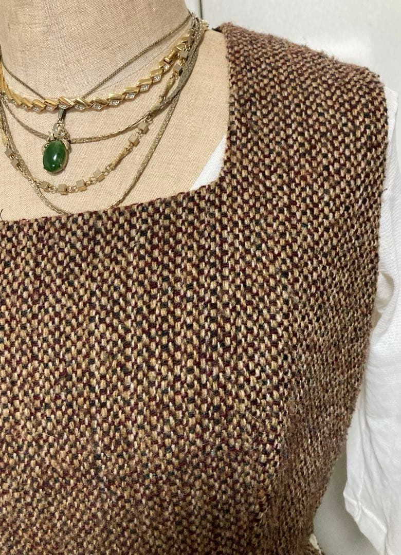 ヴィンテージ　JUNYA WATANABE ツイード風フレアスカートワンピース